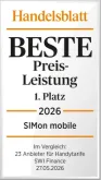 Platz 1. bei der Preis-Leistungs-Umfrage vom Handelsblatt